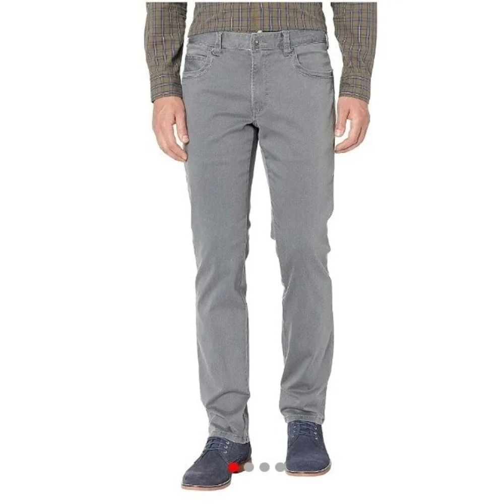 Tommy Bahama Boracay Mens 32x32 Grey Sateen Five Pocket Chino Pants Straight Leg